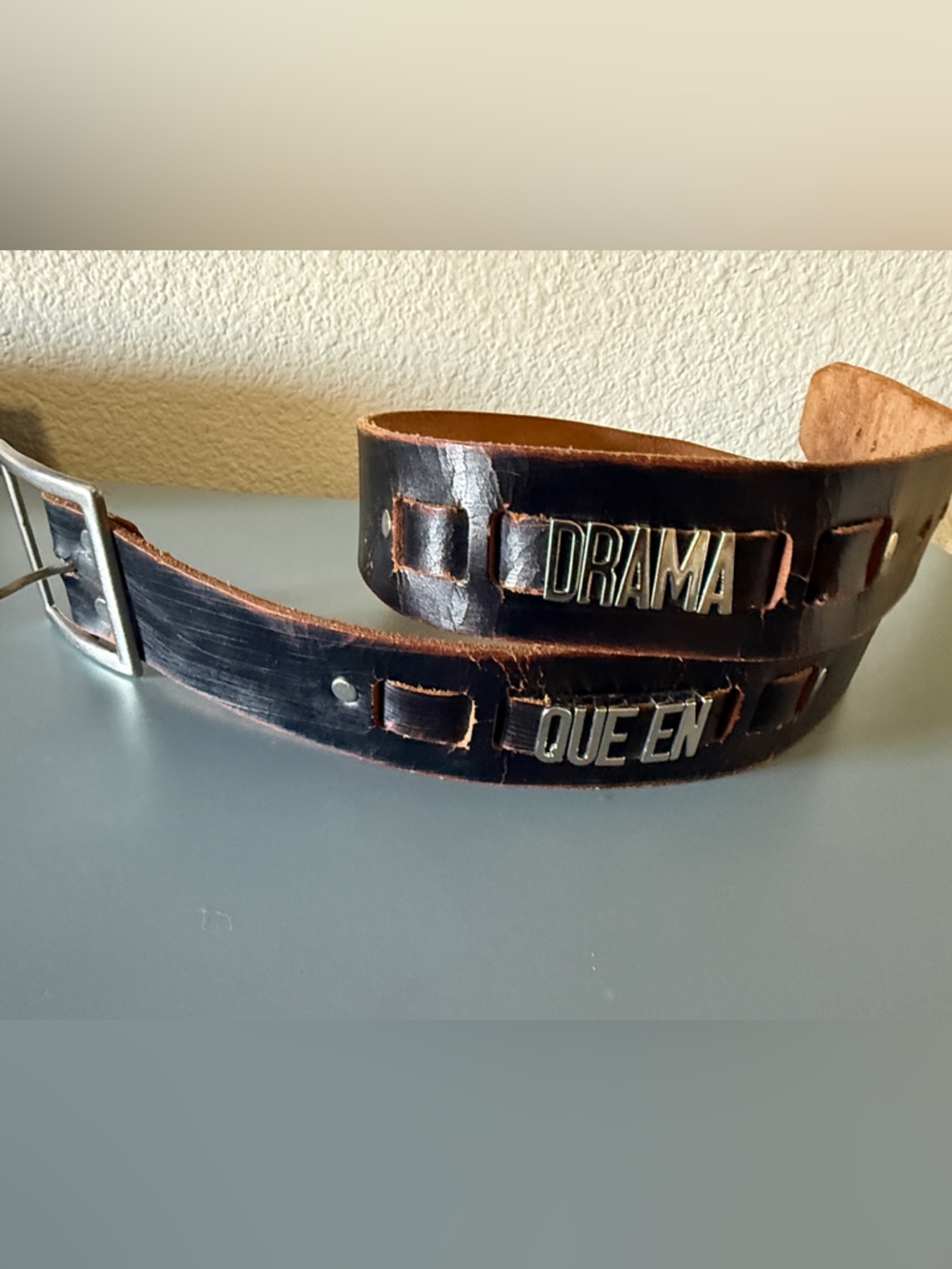 Vintage-Style Dark Brown Leather Belt Drama Queen Brave Leather